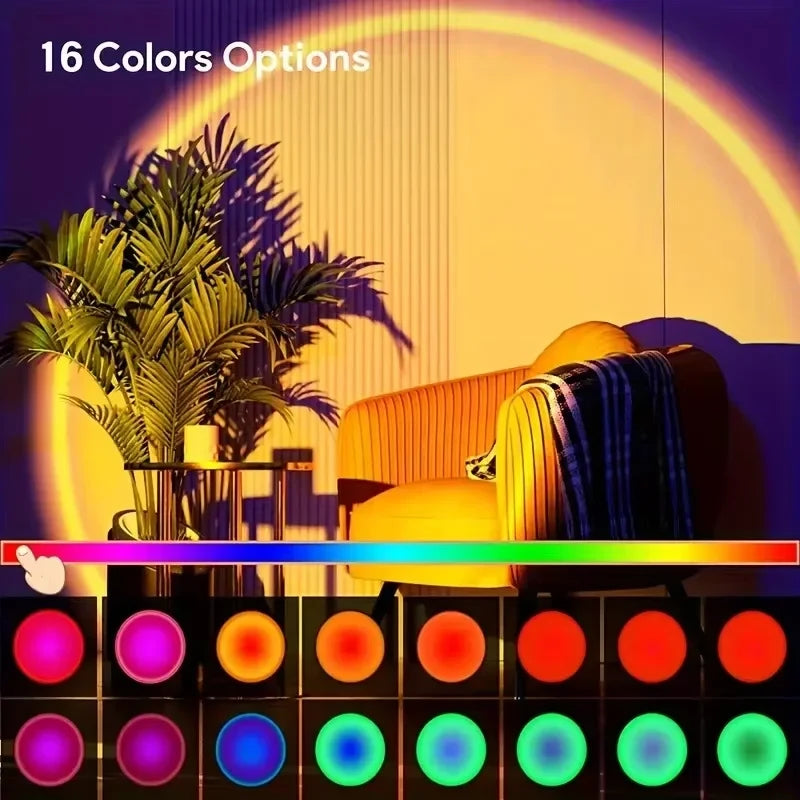 Sunset Projector Lamp — 16-Color Ambient LED Light