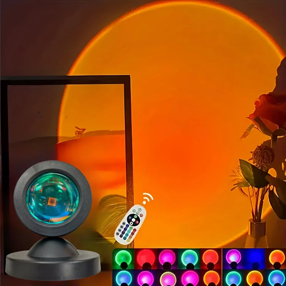 Sunset Projector Lamp — 16-Color Ambient LED Light