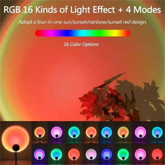 Sunset Projector Lamp — 16-Color Ambient LED Light