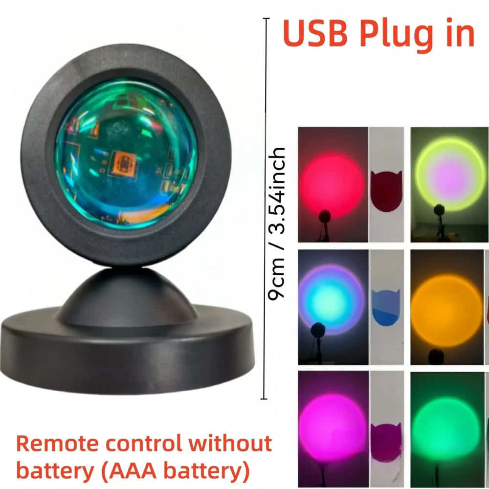 Sunset Projector Lamp — 16-Color Ambient LED Light